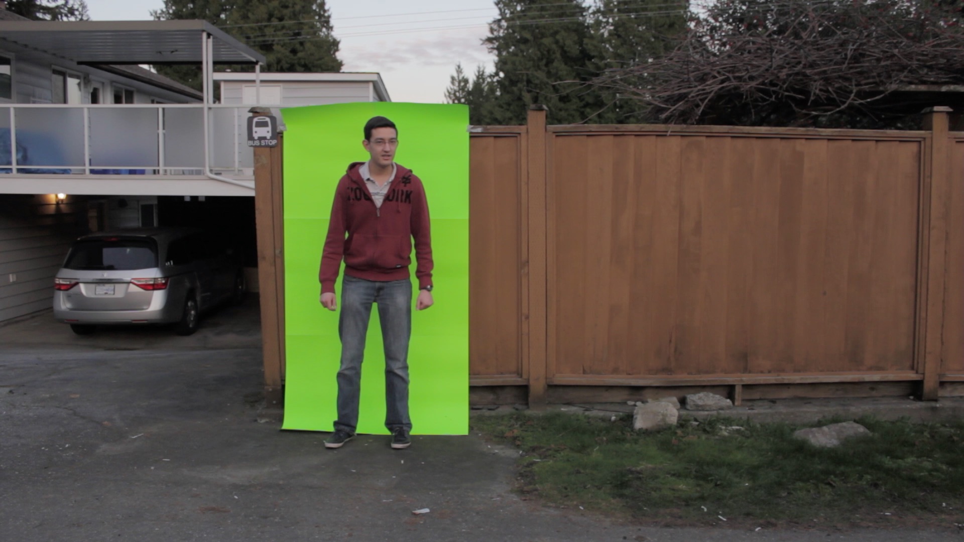 Green screen before